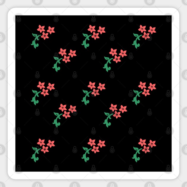 Floral line art pattern Magnet by Alex